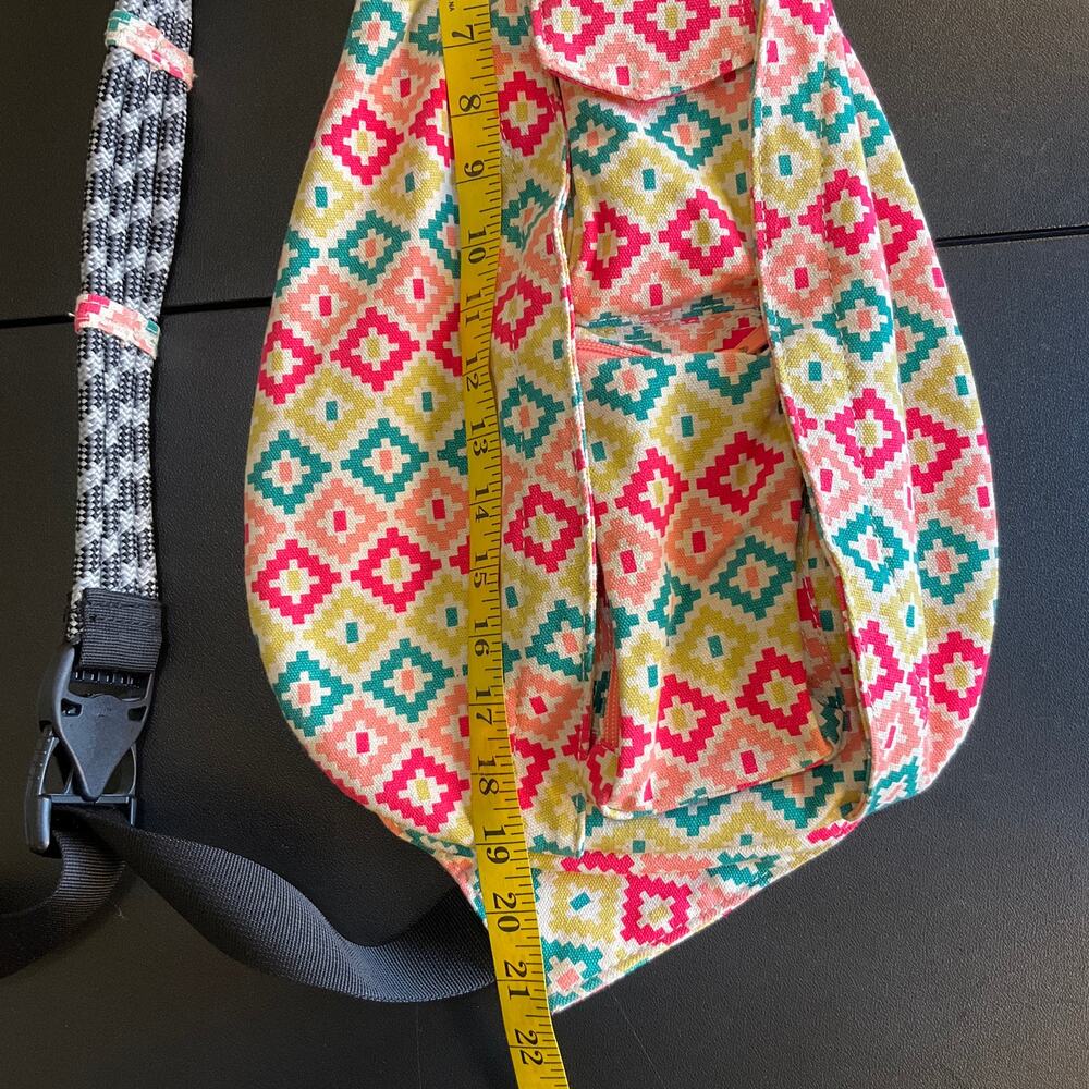 KAVU Rope Sling Backpack Cotton Geometric Aztec Crossbody Travel Festival Bag - Picture 11 of 11